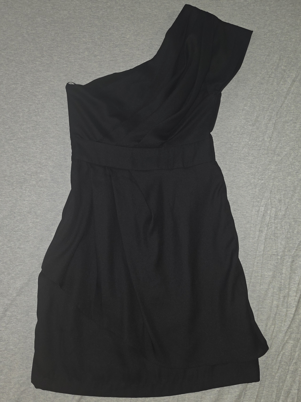 BCBGeneration One-Shoulder Black Draped Cocktail Party Dress - Picture 6 of 10